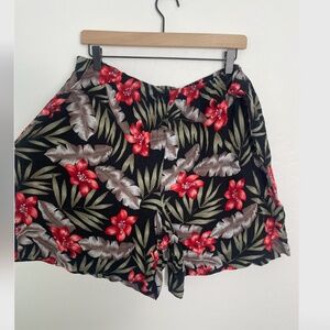 Tropical Vacation Floral Flower Chic Girly Hipster Artsy High Waisted Shorts
